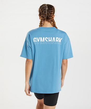 Dámské T Shirts Gymshark Fraction Oversized Blankyt | CZ 3284GSO